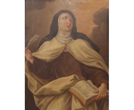 Olio su rame "Santa Teresa d'Avila" dei primi anni del 1800