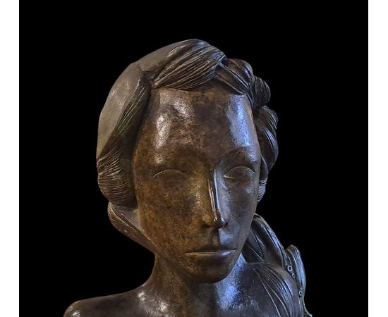 "BUSTO FEMMINILE CON FIORI" - GIANCARLO MARINI - (1936 - ) - 1975