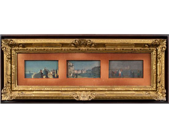 Beppe Ciardi (Venezia 1875 - Quinto di Treviso 1932) - Trittico di vedute venenezia.