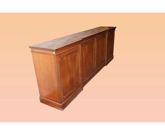 Credenza servante inglese stile Vittoriano del 1800 in legno di mogano 2 metri e 80 4 ante