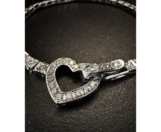 Bracciale  Tennis  con  chiusura  a  cuore  con  Diamanti 