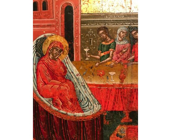 Pair of raff icons &quot;Nativity of the Virgin&quot; and &quot;Presentation to the Temple of the Virgin&quot; - lots 2-3     