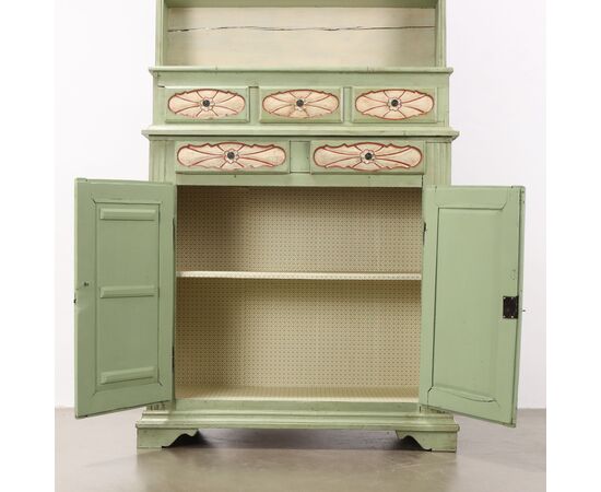 Credenza a Doppio Corpo in Stile Barocco Italia XX secolo