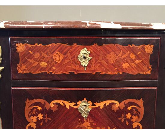 Secretaire transizione del 1800 francese in palissandro e bois de violette