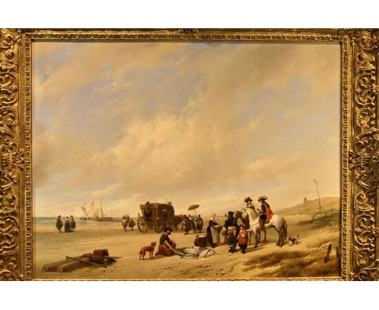 La spiaggia di Scheveningen, Hubertus van Hove (L’Aia, 1814 - Anversa, 1865)