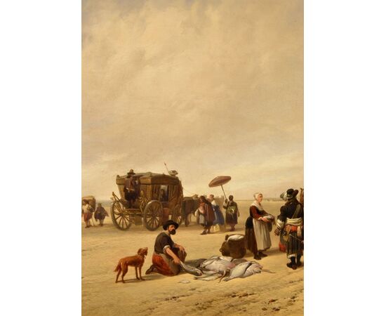 La spiaggia di Scheveningen, Hubertus van Hove (L’Aia, 1814 - Anversa, 1865)