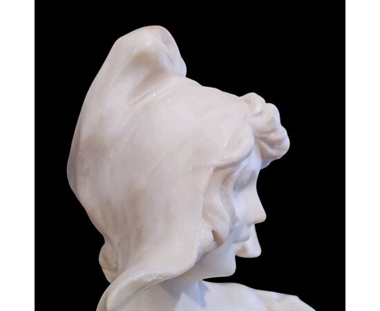 BUSTO DI GIOVANE RAGAZZA - ALABASTRO - JEAN LOUIS GREGOIRE ( 1840 - 1890)