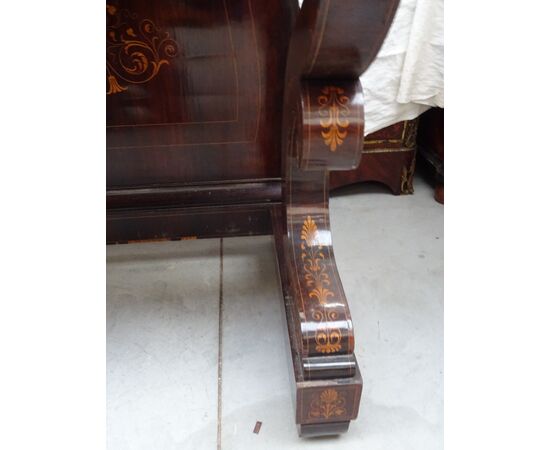 Console Carlo X 1820 palissandro intarsiata acero Napoli da restaurare