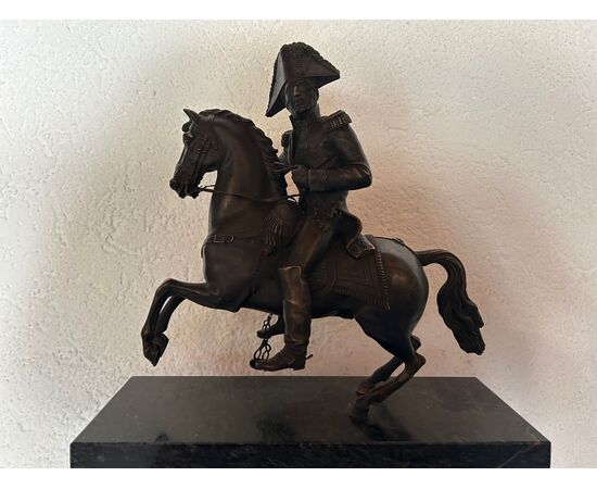 Gernerale francaise su un cavallo, bronzo dell'Ottocento