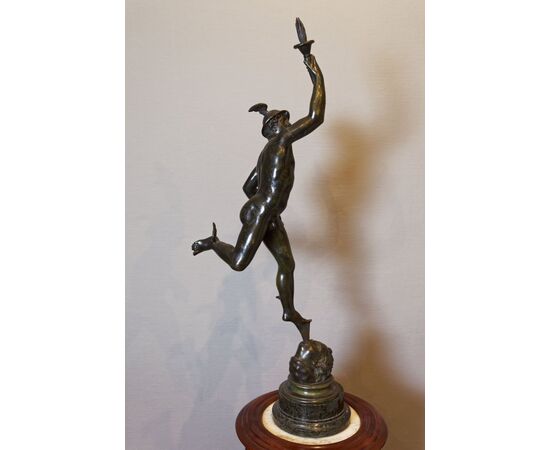 Statua di bronzo "HERMES", dell'Ottocento