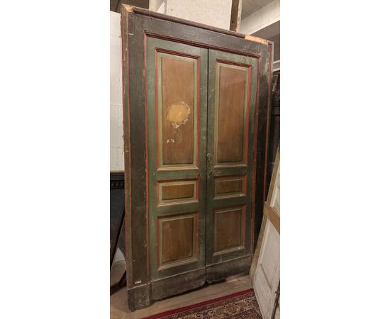 PTS883 - N. 2 Porte in legno laccato, con telaio, luce cm L 107 x H 211