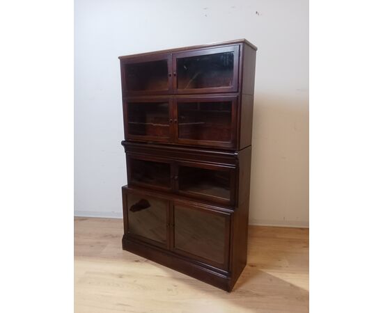 Libreria "globe" inglese in mogano , modulare - ante a vetro -credenza - 90cm  x 30 cm!!!