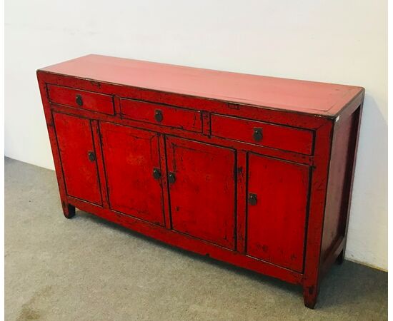 Credenza laccata rossa