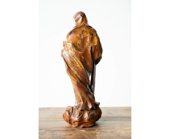 Scultura in legno cimolo raffigurante La Fede