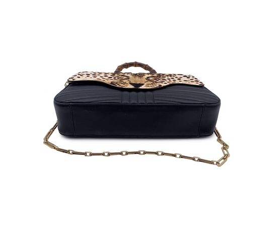 GUCCI Borsa a Mano in Pelle Col. Nero Bamboo Top Handle M