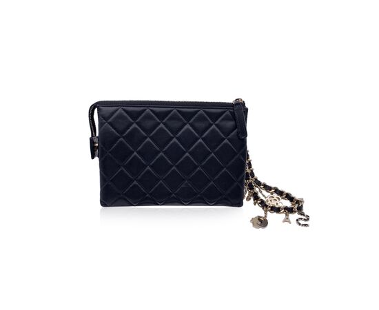 CHANEL Pochette in Tela Col. Nero Coco Charms S