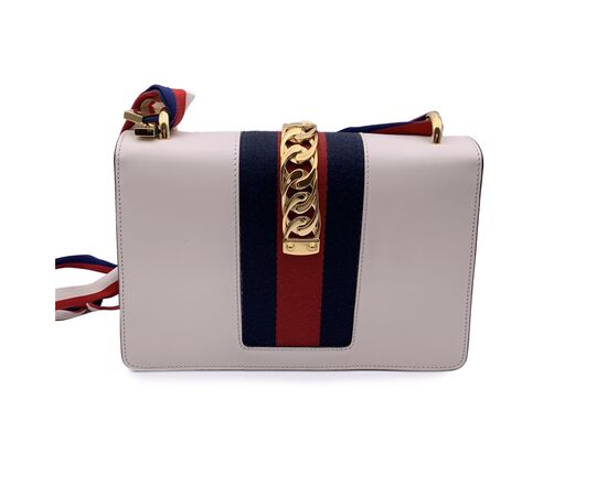 GUCCI Borsa a Tracolla in Pelle Col. Bianco Sylvie M