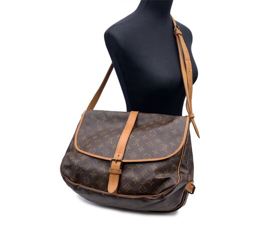 LOUIS VUITTON Borsa a Tracolla Vintage in Tela Col. Marrone Saumur L