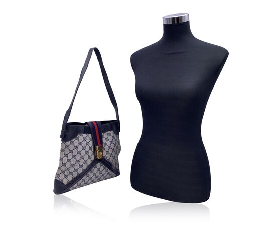 GUCCI Borsa a Tracolla Vintage in Tela Col. Blu M