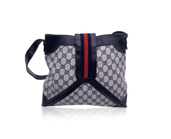 GUCCI Borsa a Tracolla Vintage in Tela Col. Blu M