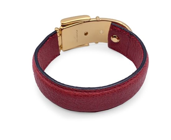 GUCCI Bracciale Vintage in Pelle Col. Rosso