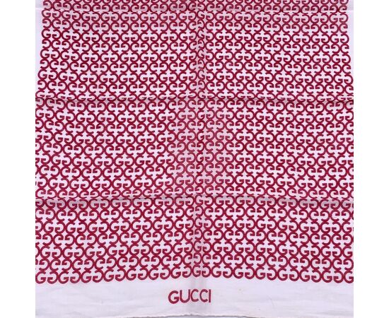 GUCCI Foulard Vintage in Cotone Col. Rosso