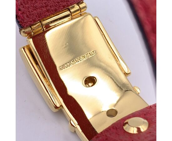 GUCCI Bracciale Vintage in Pelle Col. Rosso