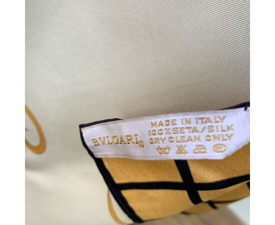 BVLGARI Foulard Vintage in Seta Col. Giallo Goldolas