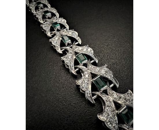 Bracciale  con Smeraldi  3.5 ct  e  Diamanti  7  ct. 