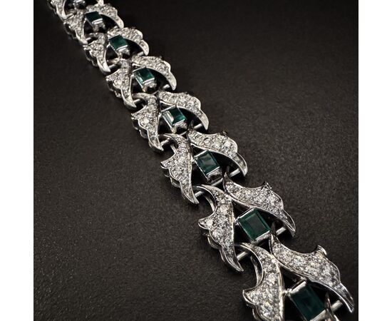 Bracciale  con Smeraldi  3.5 ct  e  Diamanti  7  ct. 