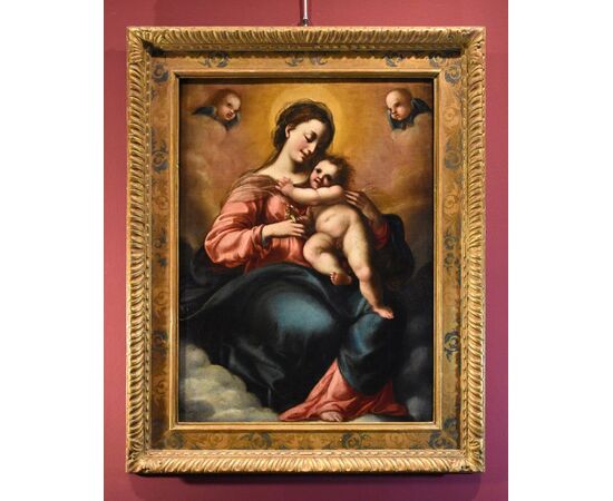 Madonna con Bambino e due angeli, Jacopo Confortini (Firenze 1602-1672)