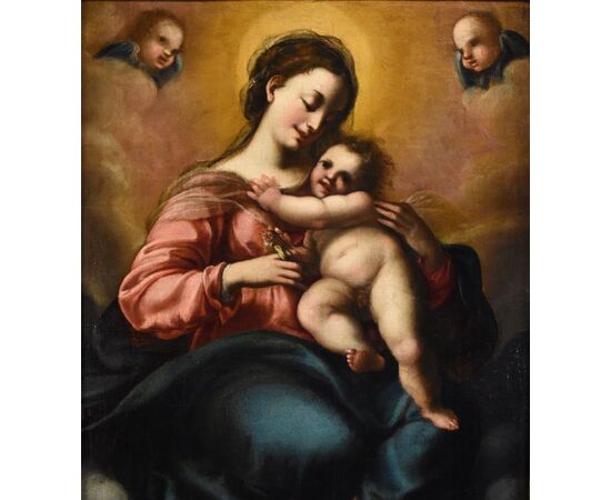 Madonna con Bambino e due angeli, Jacopo Confortini (Firenze 1602-1672)