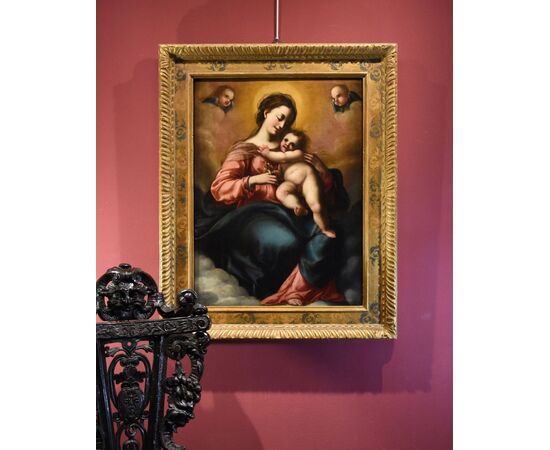 Madonna con Bambino e due angeli, Jacopo Confortini (Firenze 1602-1672)