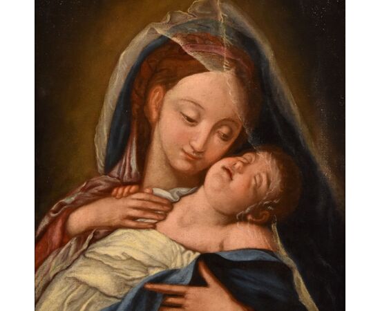 Madonna con il Bambino dormiente, Seguace di Giovan Battista Salvi detto "il Sassoferrato" (1609 - 1685)