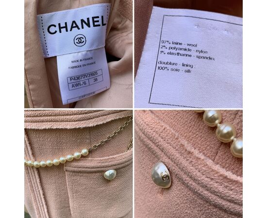 CHANEL Vestito in Lana Col. Rosa La Petite Veste Noire 42