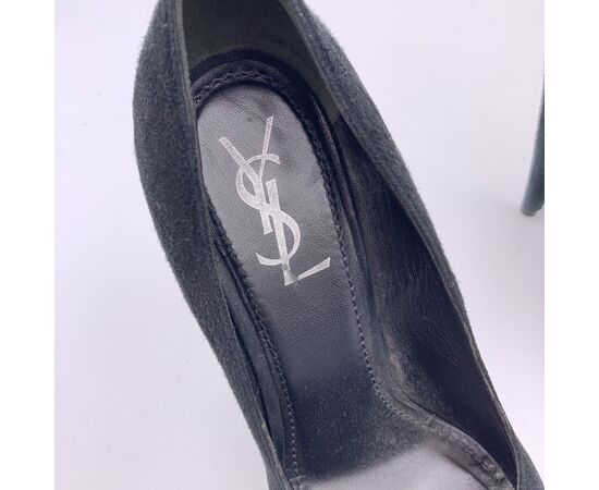 YVES SAINT LAURENT Scarpe con Tacco in Camoscio Col. Nero 40