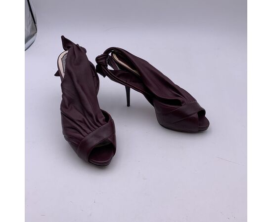 DIOR Scarpe con Tacco in Pelle Col. Viola Miss Dior Peep Toes 40