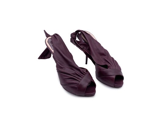 DIOR Scarpe con Tacco in Pelle Col. Viola Miss Dior Peep Toes 40