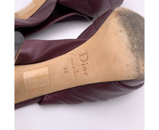 DIOR Scarpe con Tacco in Pelle Col. Viola Miss Dior Peep Toes 40