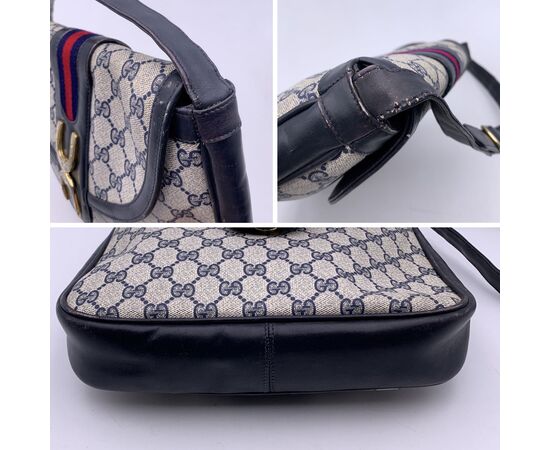 GUCCI Borsa a Tracolla Vintage in Tela Col. Blu Ophidia M