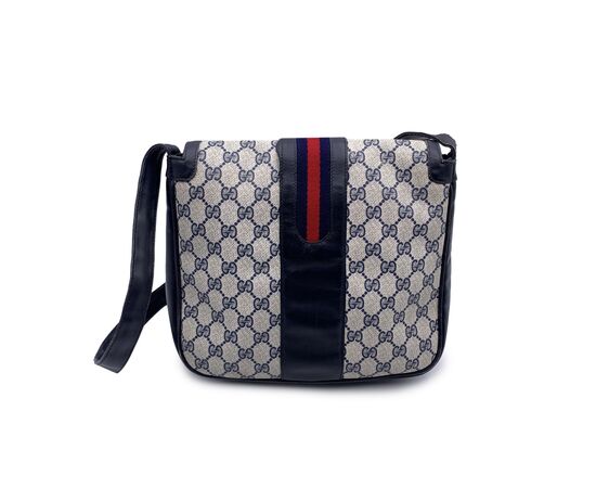 GUCCI Borsa a Tracolla Vintage in Tela Col. Blu Ophidia M