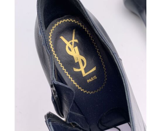 YVES SAINT LAURENT Scarpe con Tacco in Pelle Col. Blu Trib Too 40