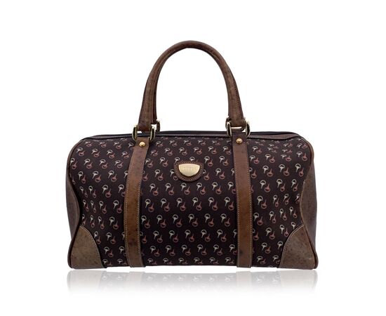 GUCCI Borsa a Mano Vintage in Tela Col. Marrone Boston M