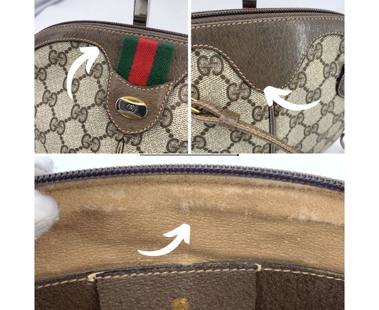 GUCCI Borsa a Tracolla Vintage in Tela Col. Marrone Ophidia S