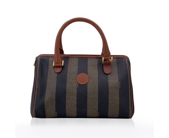 FENDI Borsa a Mano Vintage in Tela Col. Marrone Forever Bauletto S