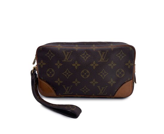 LOUIS VUITTON Pochette Vintage in Tela Col. Marrone Marly Dragonne S