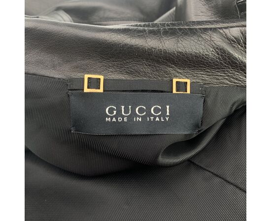 GUCCI Giacca Vintage in Pelle Col. Nero 40