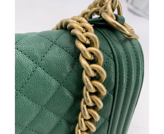 CHANEL Borsa a Tracolla in Pelle Col. Verde Boy M