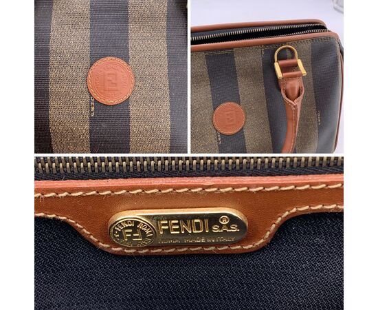 FENDI Borsa a Mano Vintage in Tela Col. Marrone Forever Bauletto S