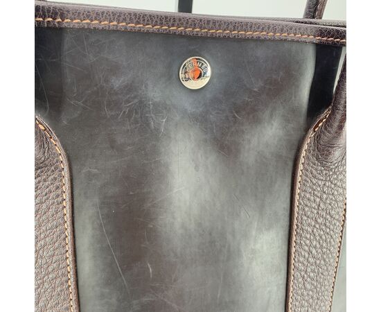 HERMES Borsa Shopper in Tela Col. Marrone Garden Party M